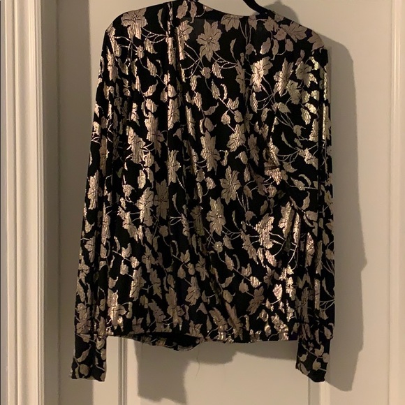 Very Moda black and silver wrap top - Picture 2 of 2